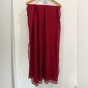 Banana Republic Deep Red Lace-Trim Wrap
